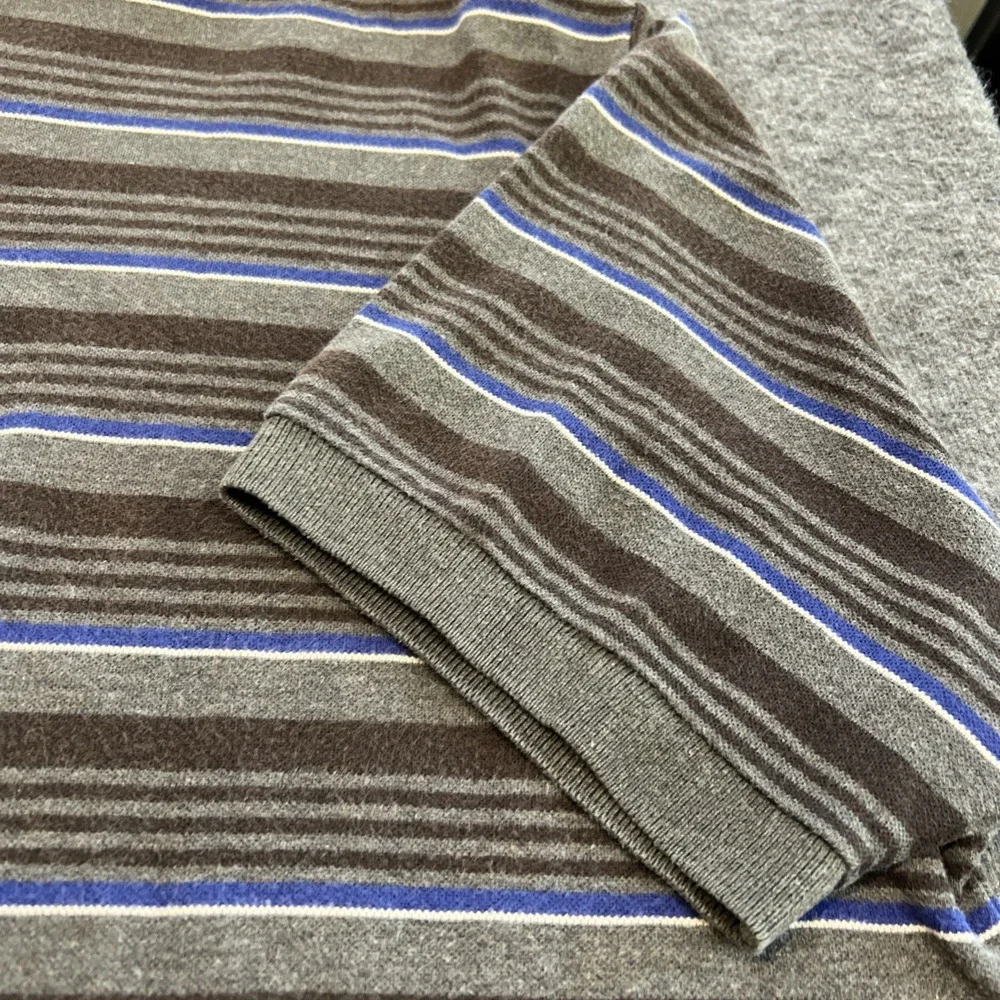 Polo Ralph Lauren Polo Shirt Men's XL Gray Striped Short Sleeve Collared Casual‎
